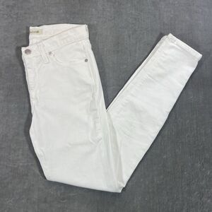 Madewell Womens Size 27‎ White 9" High Rise Skinny Denim Wash Jeans